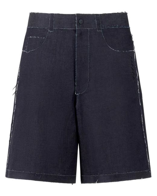 Marni Blue High-Waisted Denim Shorts for men