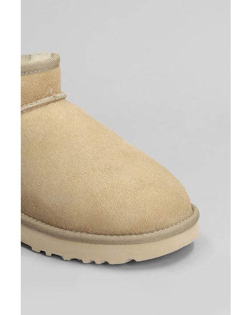 Ugg Natural Classic Ultra Mini Low Heels Ankle Boots