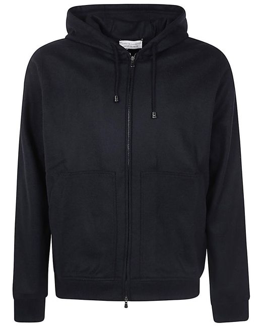 FILIPPO DE LAURENTIIS Blue Long Sleeves Hoodie Fullzip for men