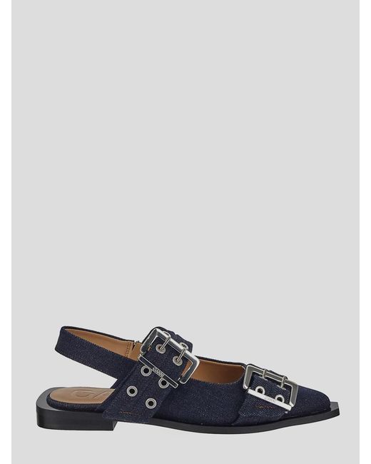 Ganni Blue Flat Shoes