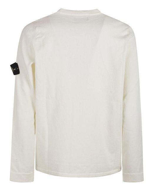 Stone Island White Sweater for men