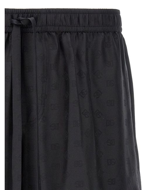 Dolce & Gabbana Black Bandana Silk Bermuda Shorts for men