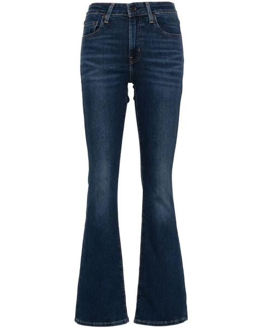 Levi's Blue 725 High Rise Bootcut Wave Dark