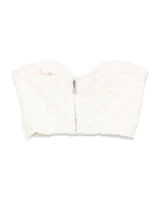 ROTATE BIRGER CHRISTENSEN White 3D Lace Corset Top