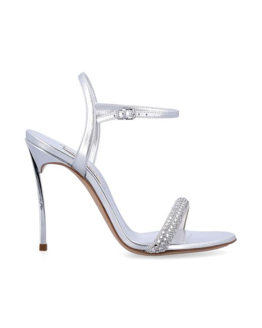 Casadei Blade Stratosphere Sandals in White | Lyst
