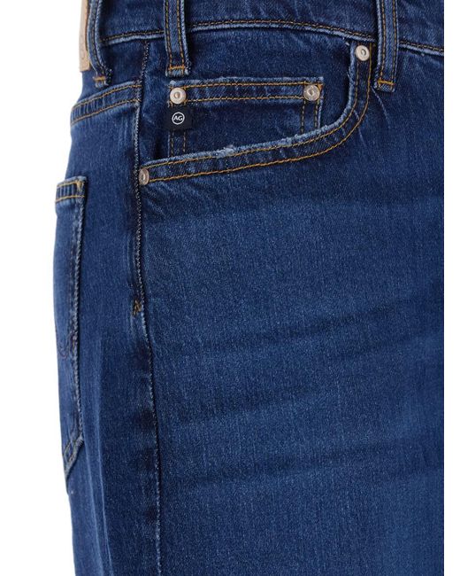 AG Jeans Blue Jeans With Logo Detail On The Pocket And Logo Patch On The Rear