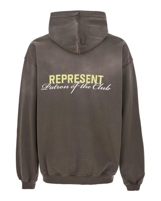 Represent Gray Patron Of The Club' Hoodie for men