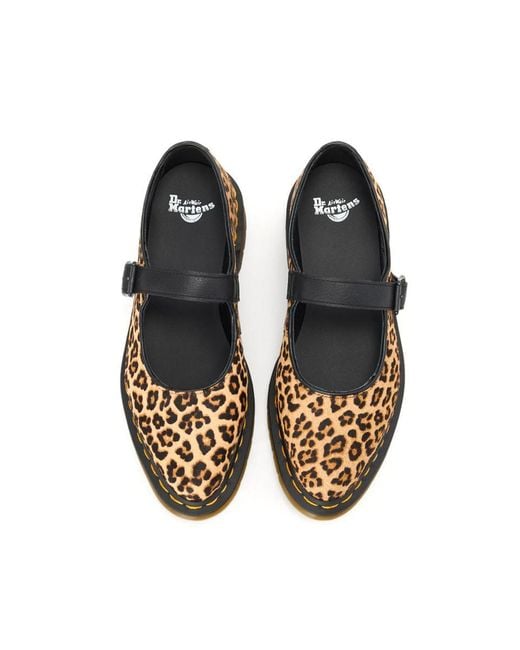 Dr. Martens Black Dr. Martens Ballerine Mary Jane Elphie Light Tan Mini Leopard
