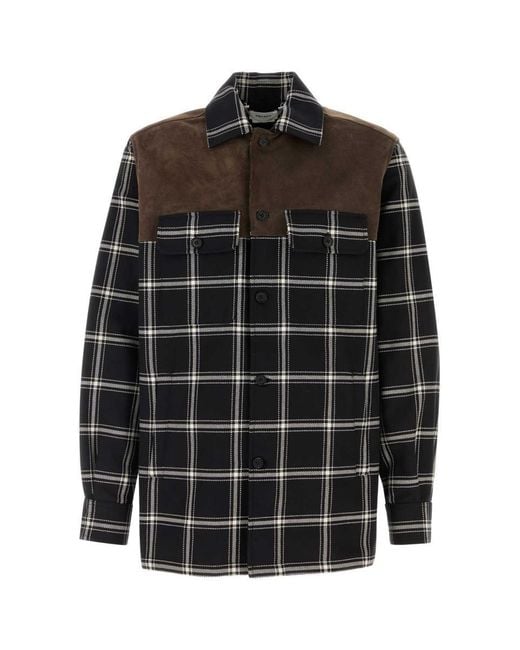 Alexander McQueen Black Shirt Made From Combined Materials for men