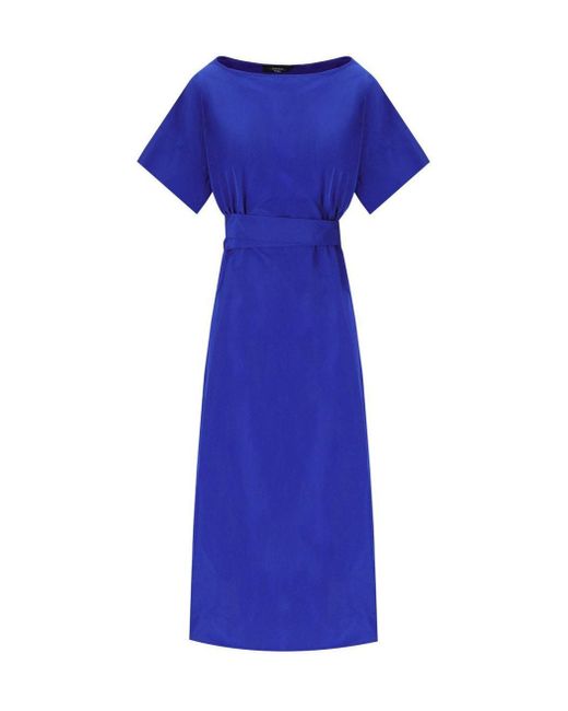 Weekend by Maxmara Blue Finish Electric Midi Dress