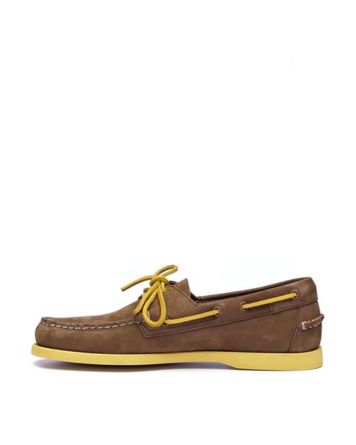 Sebago Brown Docksides Portland Nubuk Boat Shoes for men