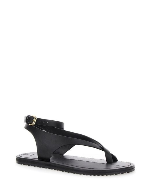 A.Emery Black 'Millar' Sandals With Criss-Crossed Straps And Buckle Closure