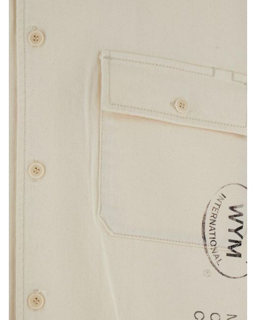 Wooyoungmi White Bowling Shirt With Cubab Collar for men