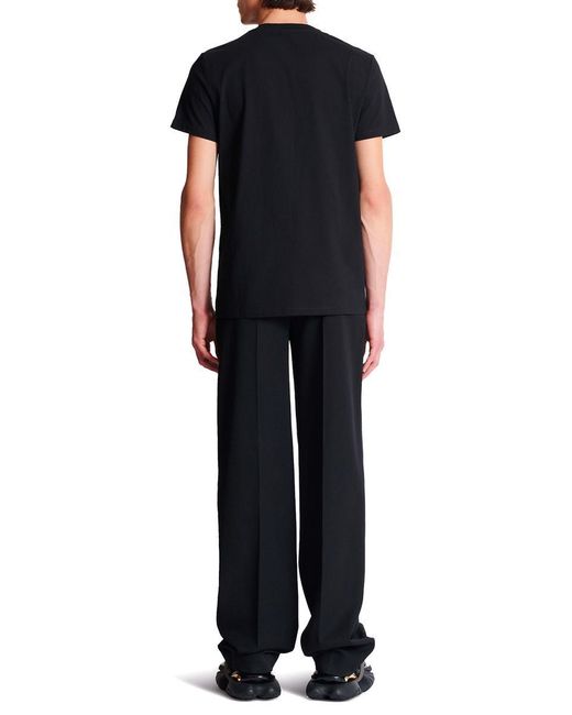 Balmain Black T-Shirt With Couture Label for men