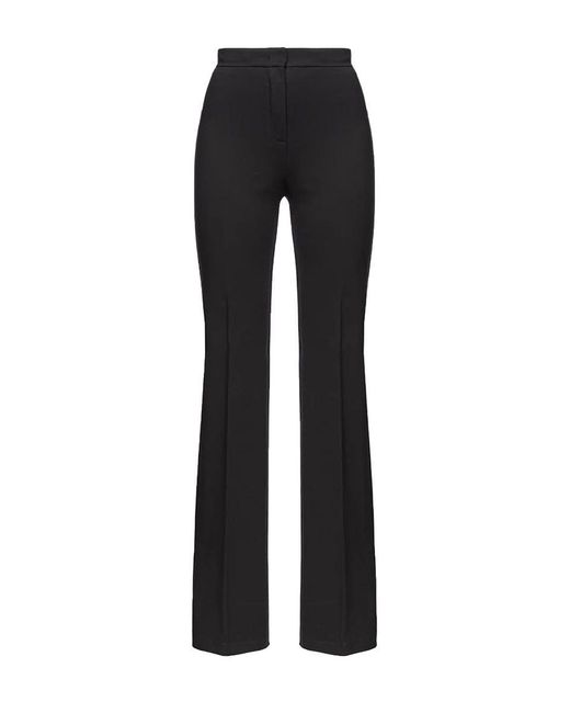 Pinko Black Flared Full Milano Trousers, Limo