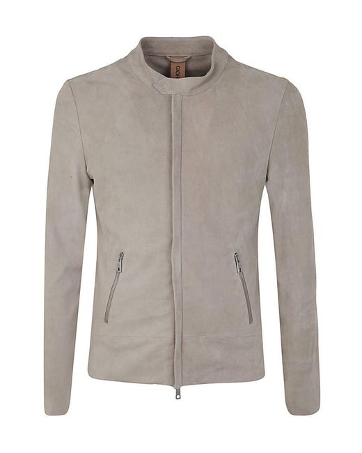 Giorgio Brato Gray Suede Biker Jacket for men