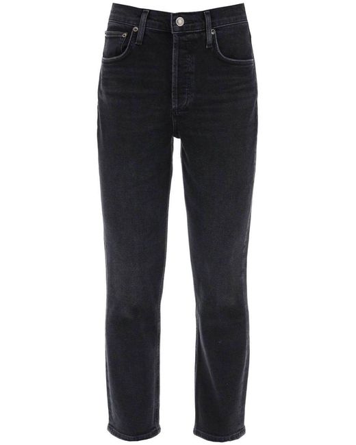 Agolde Blue Riley Cropped Jeans