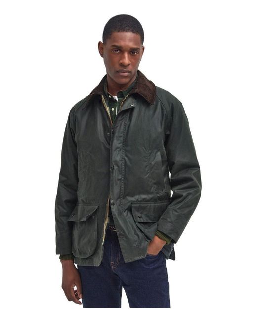 Barbour Black Bedale Wax Sage Jacket for men