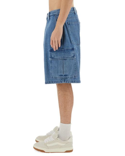 Obey Blue Baggy Bigwig Cargo Shorts for men