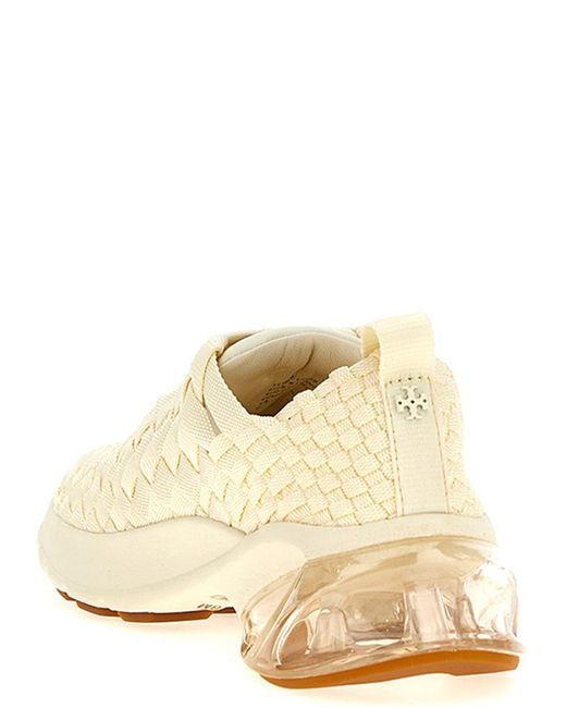 Tory Burch Natural 'Good Luck Woven Trainer' Sneakers