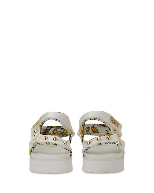 Versace Jeans Couture White Sandal With Logo