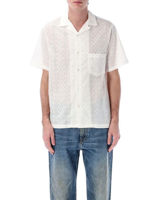 Portuguese Flannel Blue Santos San Gallo Bowling Shirt for men