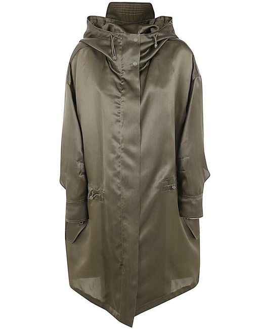 Max Mara Green Tambuto Oversized Organdy Parka