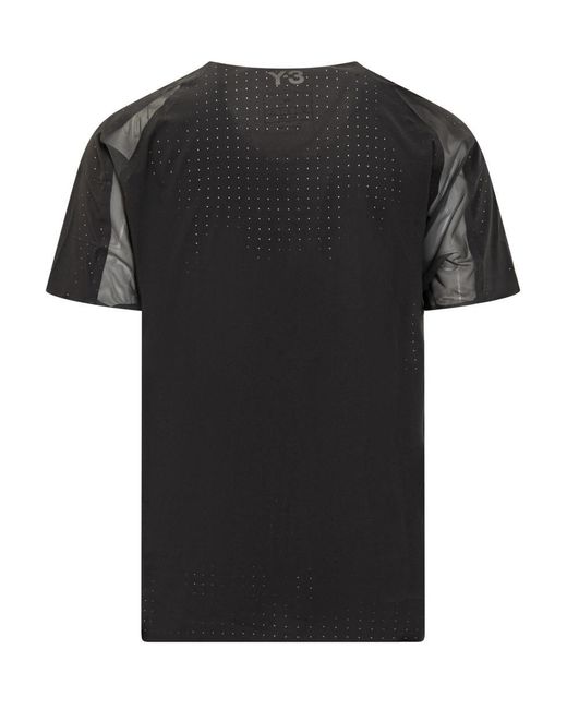 Y-3 Black M Run Ss Tee for men