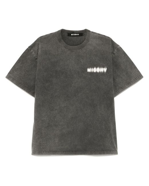 M I S B H V Gray Cotton T-Shirt for men