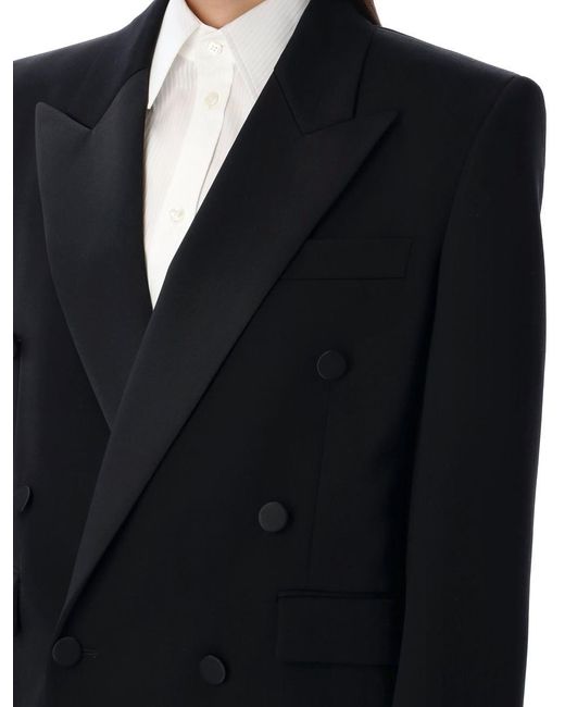 Saint Laurent Black Grain De Poudre Tuxedo Jacket