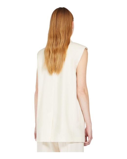 Weekend by Maxmara Natural Donna Ecru Single-Breasted Vest