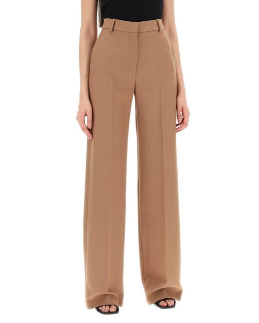 Stella McCartney Brown Straight Flamed Wool Trousers For