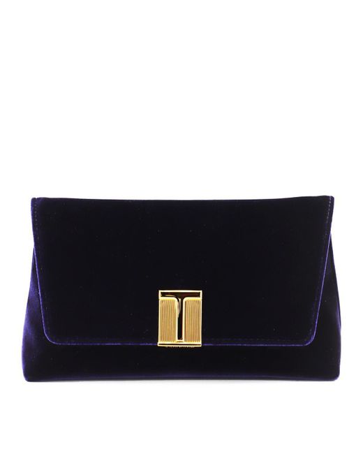 ショルダーバッグ・ポシェット TOM FORD DARK BLUE VELVET AND VISCOSE SHOULDER BAG Tom Ford Dark Velvet And Viscose Shoulder Bag in Blue | Lyst