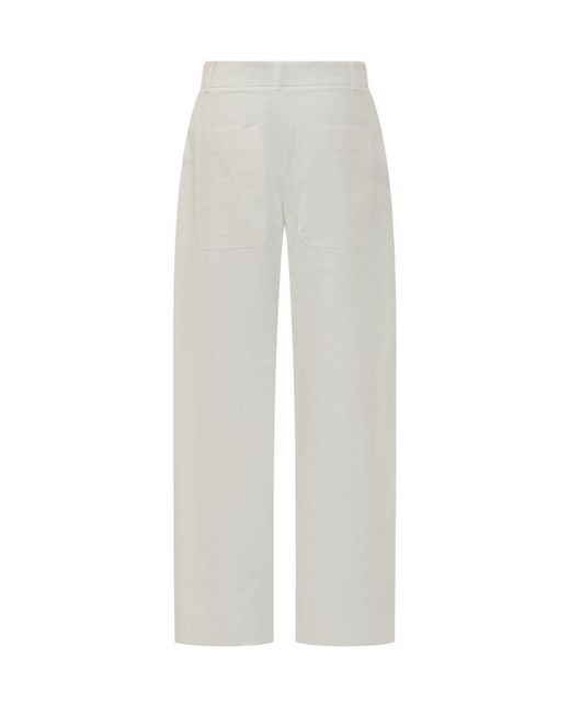 Studio Nicholson Wide Leg Pant in White | Lyst