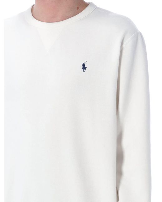 Polo Ralph Lauren White Classic Crewneck Sweatshirt for men