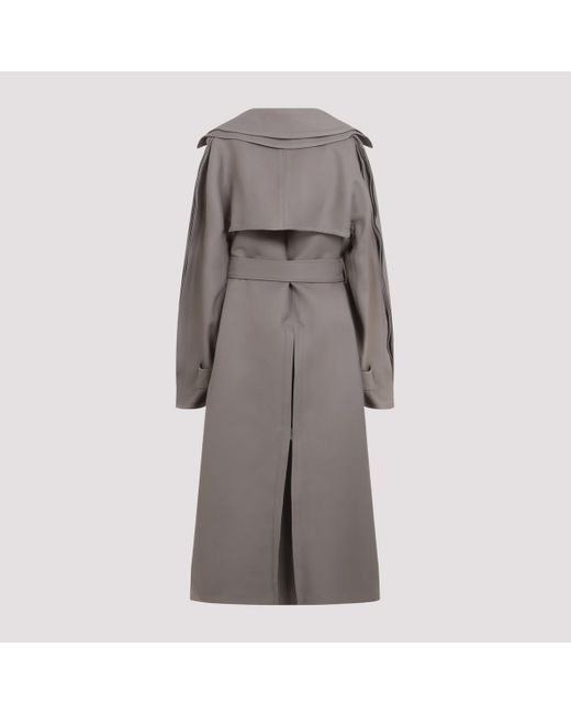 Alaïa Gray Double Diagonal Trench Coat