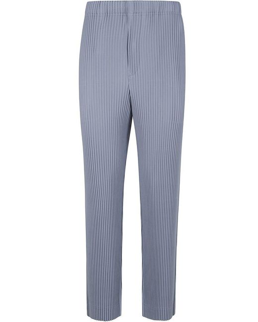 Homme Plissé Issey Miyake Blue Color Pleats Trousers for men