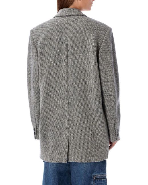 Isabel Marant Gray Oversized Relaxed Fit Blazer