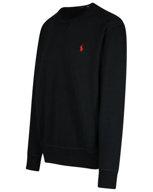 Polo Ralph Lauren Blue Crewneck Sweatshirt With Pony Embroidery for men