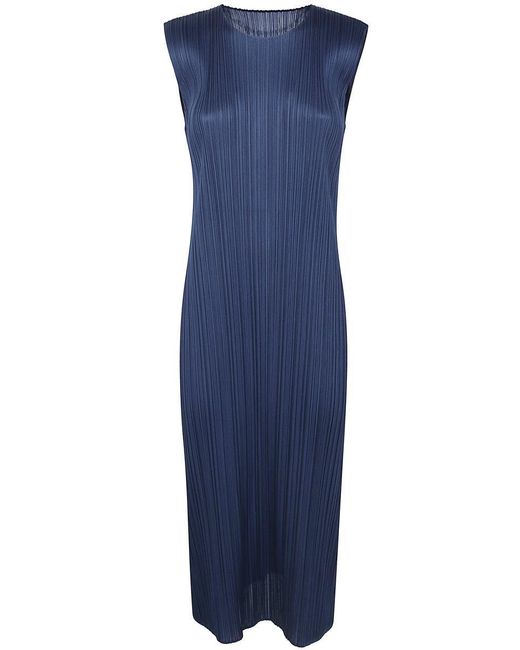 Pleats Please Issey Miyake Blue Monthly Colors: April Midi Dress