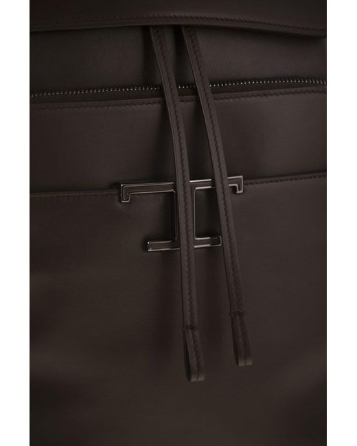 Tod's Black T Timeless Medium Leather Backpack for men