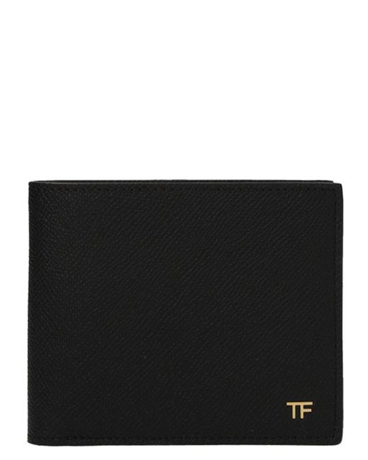 Tom Ford Black Logo Leather Wallet for men