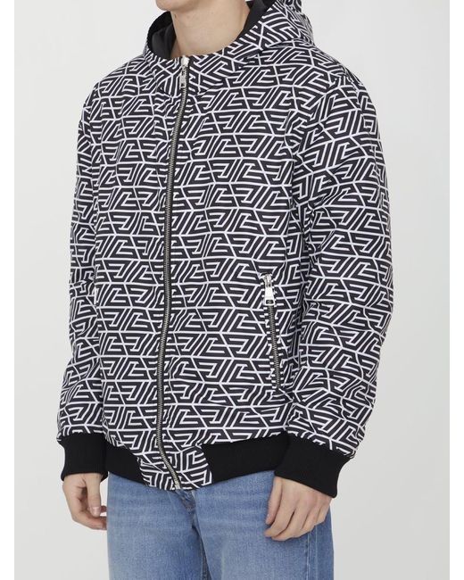 Balmain Black Reversible Nylon Bomber Jacket for men