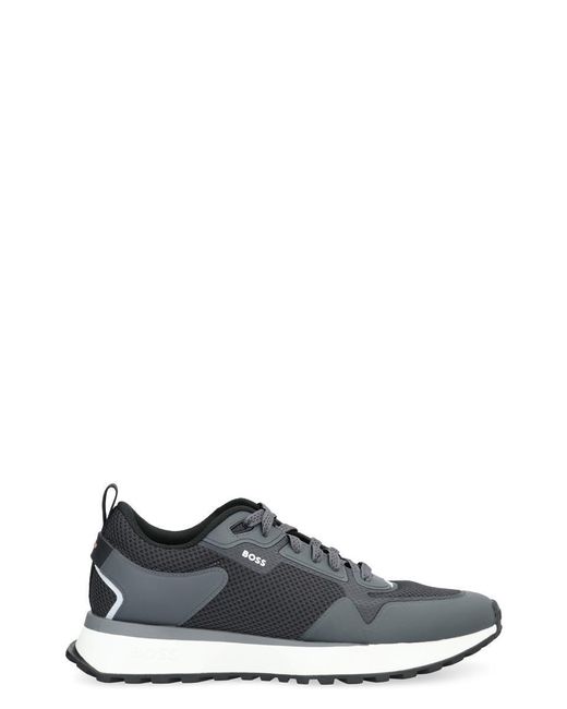 Boss Gray Jonah Fabric Low-Top Sneakers for men