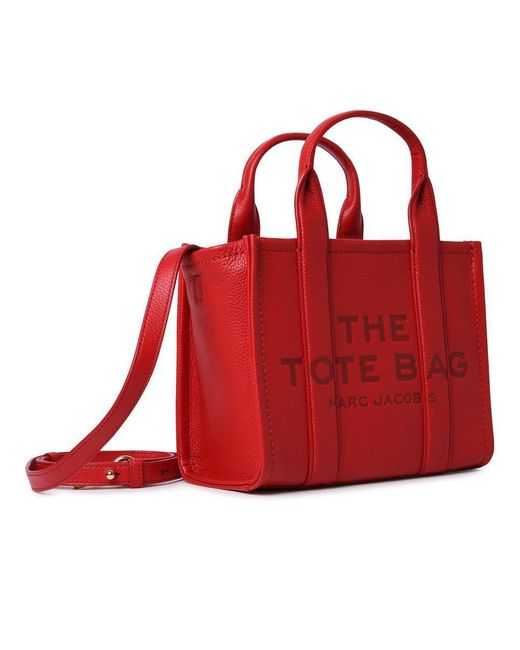 Marc Jacobs Red Borsa The Mini Tote Pelle