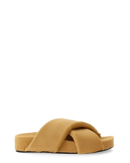 Jil Sander Natural Crisscross Sandal