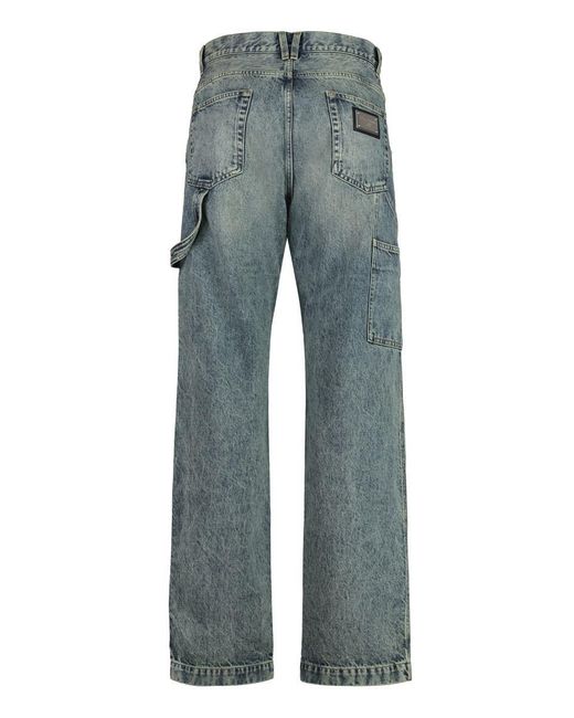 Dolce & Gabbana Blue 5-Pocket Straight-Leg Jeans for men