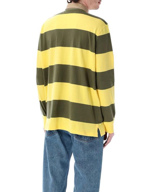 Polo Ralph Lauren Yellow Classic Fit Khaki-Collar Rugby Shirt for men