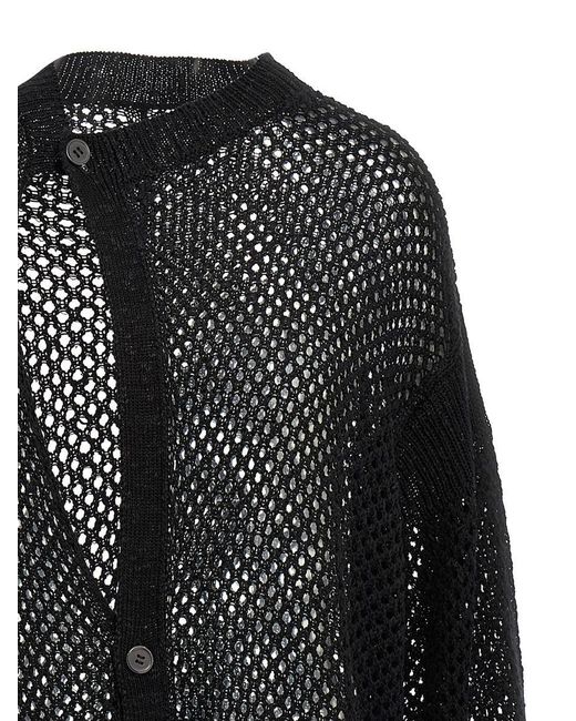 Yohji Yamamoto Black Asymmetrical Cardigan for men