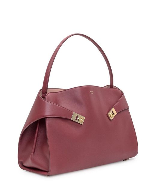 Ferragamo Purple Hug Soft Shoulder Bag (M)